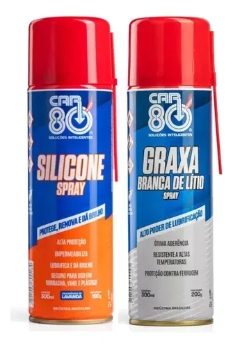 Kit Graxa Branca De Lítio Spray E Silicone Spray